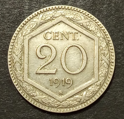 Centesimi lire esagono 1919 - 20,