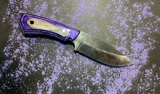 COLTELLO ARTIGIANALE DA CACCIA LAMA FISSA IN ACCIAIO BALESTRA MANICO LEGNO