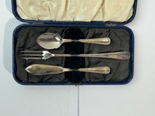 SET DI 3 POSATE DA PESCE IN ARGENTO 900 CON BOX POSATE VINTAGE CESELLATE