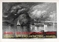 New York Hudson Highlands Wind Gate Storm King Mountain, grande stampa antica 1870s