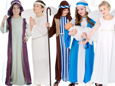 Costume gioco presepe bambini scuola natale vestito fantasia angelo età 3-13