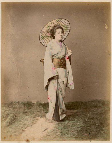 Foto albumen geisha giappone - geisha,