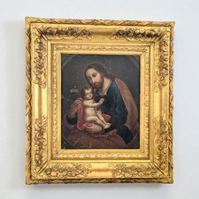 Scuola Italiana XVIII secolo – San Giuseppe con Gesù bambino, olio su tavola