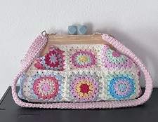 Borsa granny, clic-clac ,uncinetto, borsa donna, estate, fatta a mano, tracolla