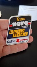 adesivo vintage STICKER kleber originale team nava helmets olio fiat gallina suz