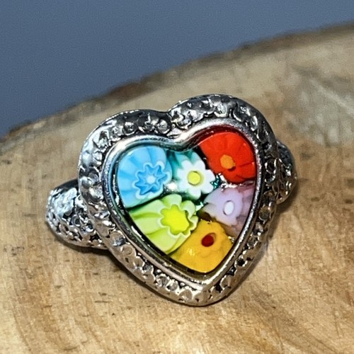 Anello cuore vetro - cuore, murano
