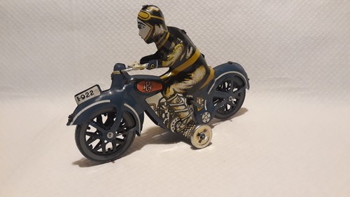 Vintage tin motorcycle toy - vintage,