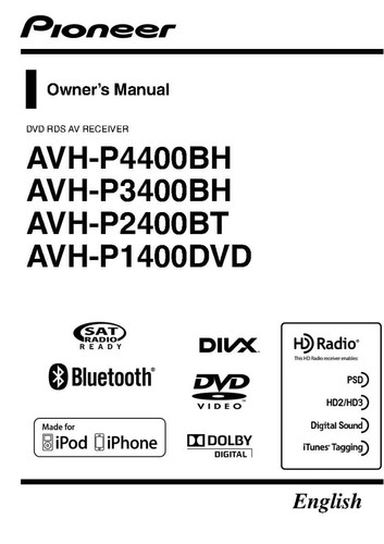 Pioneer avh p1400dvd - pioneer, avh-p1400dvd