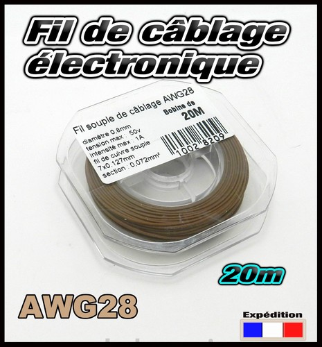 Awg28m fil marron - awg28m, de
