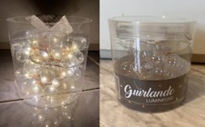 luci natale Interno 30 Palle Di Vetro Cavo 3 Metri Pile Ghirlanda Decorazione