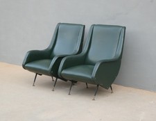 Coppia di poltrone in pelle -