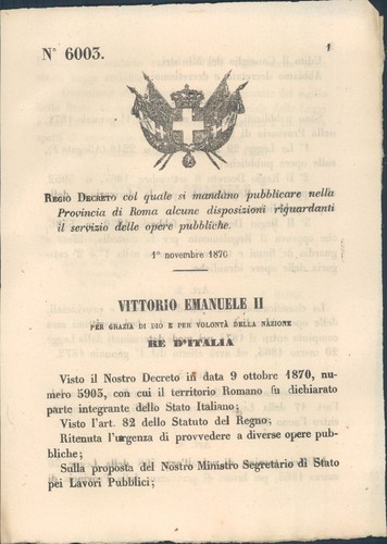 Regio decreto che pubblica - decreto,