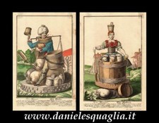 MUGNAIO  MUGNAIA PANE FARINA  MULINO  RARA COPPIA DI  INCISIONI ORIGINALI 1700