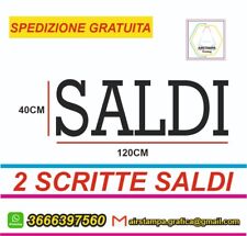 2 VETROFANIE ADESIVE SCRITTA "SALDI" PER NEGOZI - VETROFANIA SCRITTA SALDI