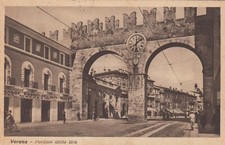 CARTOLINA VERONA VENETO PORTONI DELLA BRA STORIA MEMORIA CULTURA VIAGGIATA 1944