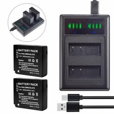2x Batteria + Doppio Caricatore USB per Panasonic Lumix DMW-BLE9 DMC-LX100 DMC-ZS100