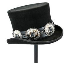 Cappello top in feltro di lana conchiglia steampunk topper cappellaio matto vittoriano taglio piatto
