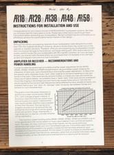 Acoustic Research AR18S AR28S AR38S AR48S AR58S Manuale utente/proprietario *originale*