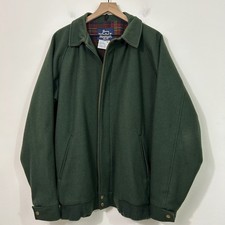 Giacca bomber vintage Woolrich lana foderata a quadri cappotto verde uomo grande