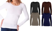 Pack 5 maglie termiche VKA25 interno felpato ass. LISA scollo a V da donna