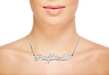 COLLANA IN ACCIAIO  INOSSIDABILE REGOLABILE CON NOME CORSIVO REGALO FIDANZATA AN