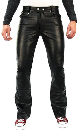Nero uomo pelle - nero, pantalone