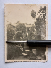 Foto originale anni '40 seconda guerra mondiale soldati si lavano-Wehrmacht-Esercito-Repubblica Ceca