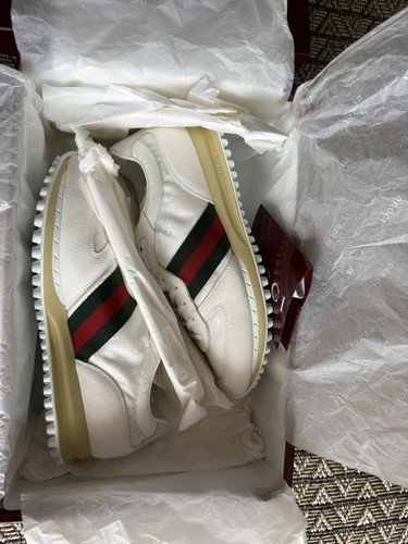 Gucci white trainers with - gucci,