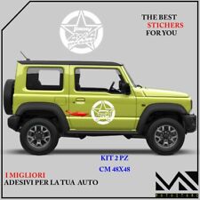2 ADESIVI cm 48 STELLA stickers SUZUKI JIMNY 4X4 OFF ROAD FUORISTRADA C. BIANCO