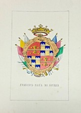 1901 ARALDICA STEMMA FAMIGLIA FRANCICA NAVA SICILIA
