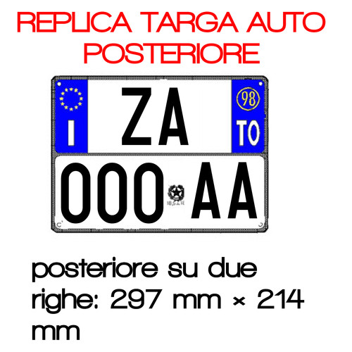 Replica targa auto posteriore - replica,