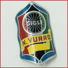 CICLI VURRO BARLETTA TESTA TUBO METALLO DISTINTIVO BICI D'EPOCA VECCHIA STEMMA EMBLEMA