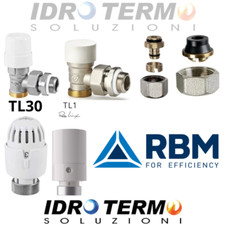 VALVOLA RBM TERMOSTATIZZABILE, DETENTORE, TESTA TERMOSTATICA E ADATTATORI RBM