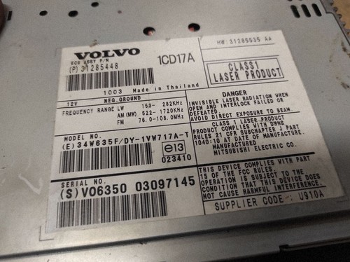 Volvo v50 2009 radio lettore - 2009,