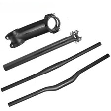 Stelo reggisella manubrio bici mtb fibra di carbonio nero opaco