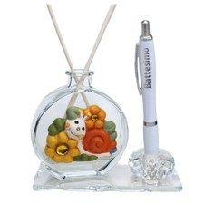 33341 Bomboniere Profumatore PortaPenne Cristallo Animaletti Girasole Battesimo