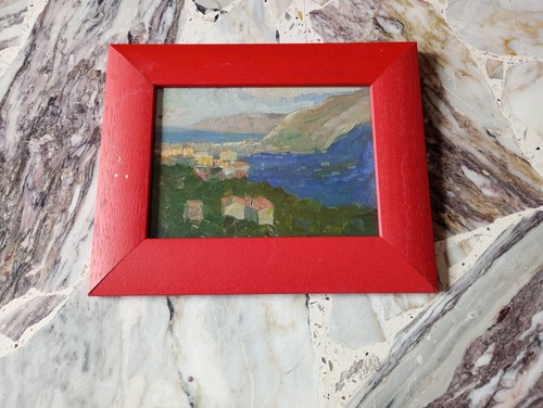 Quadro quadretto olio - , su