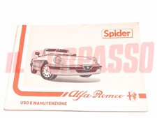 LIBRETTO USO E MANUTENZIONE ALFA ROMEO SPIDER DUETTO AEREODINAMICO ORIGINALE