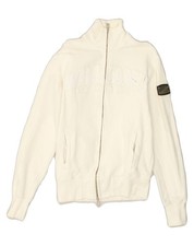 WILLIAMS WILSON tuta donna top giacca UK 14 grande cotone bianco AN18