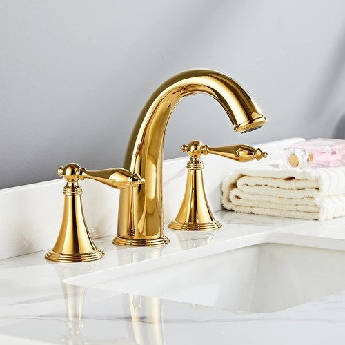 Rubinetto lavabo bagno oro