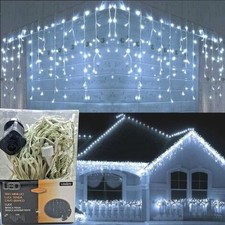 Tenda luminosa natale 380 led 10MT interni esterni luce fredda fissa + flash