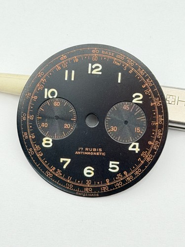 Landeron black 34mm dial - landeron,