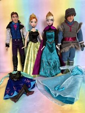 RARO 2014 Disney Store Frozen Doll Deluxe set incoronazione Anna Elsa Kristoff Hans