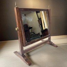Antico Specchio basculante in legno da tavolo toeletta specchiera psiche 900