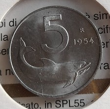 5 Lire 1954 FDC Variante