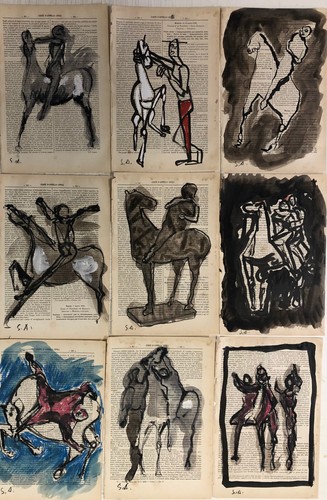 Disegni pastello e china - , 9