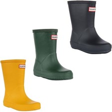 HUNTER Bambini KFT5094RMA-RYL Classico Welly Ragazzi Pioggia Stivali Giallo UK 1