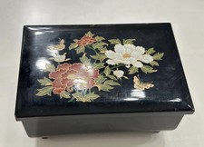 scatola porta gioie carillon con fiori anni 60 funzionante