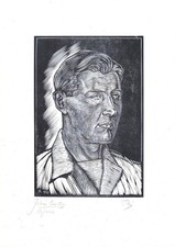 TRANQUILLO MARANGONI rara stampa mano siglata con disegno magg John Curtiss 1945