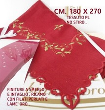 Tovaglia Natale Rossa Ricamata